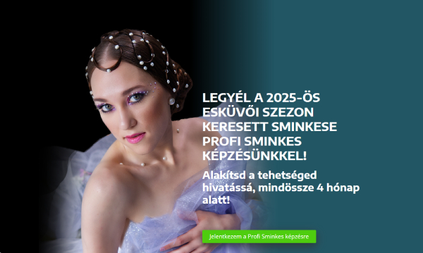Budapesti Sminkiskola makeup training landing page