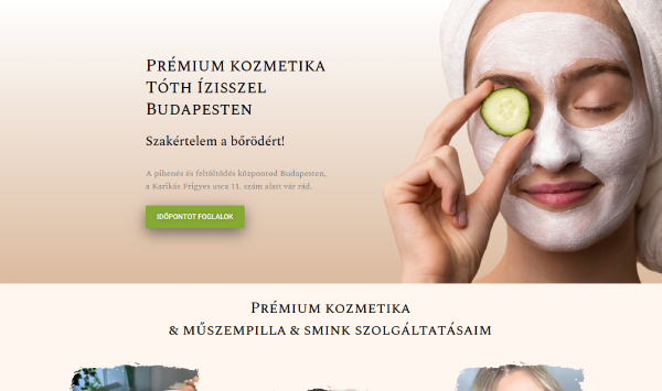 Tóth Ízisz kozmetikus website