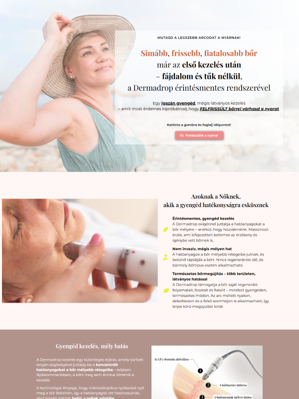 Mr and Miss Beauty Salon Dermadrop Landing oldal